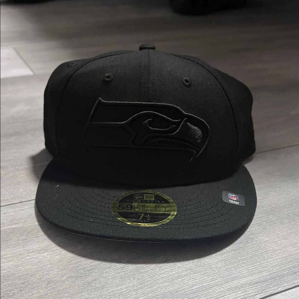 New Era Black Cap with Embroidered Logo